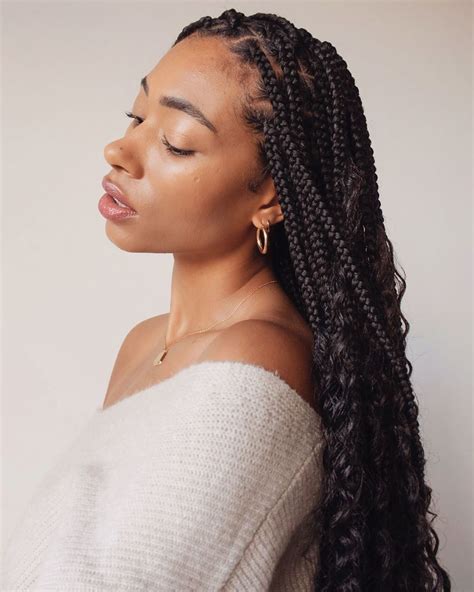 braid box hairstyle|hairstyles with box braids and loose hair.